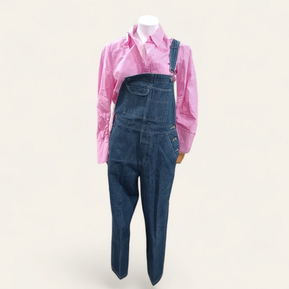 90's Women’s Blue Denim Jean Overalls Sz S Farmer Country Timeless Basic Classic - Picture 2 of 12